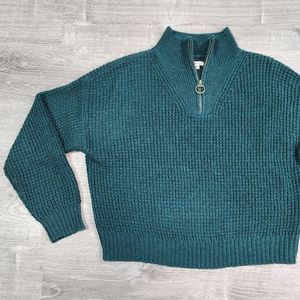 AMERICAN EAGLE Green Knit Pullover Long Sleeve Sweater Top XS